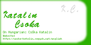 katalin csoka business card